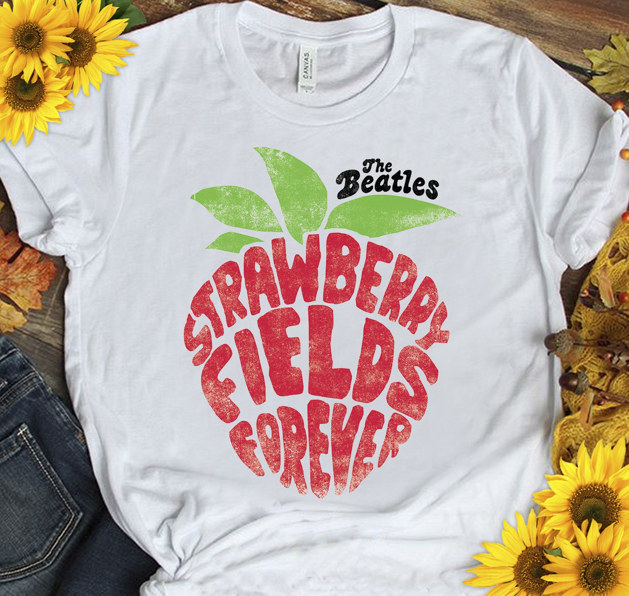 Strawberry Fields Forever T-shirt Strawberry Gift Vegan | Etsy