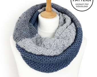 Knit Scarf Pattern / Allison Infinity Scarf / PDF Download