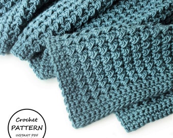Crochet Blanket Pattern / Loopy Blanket / PDF Download