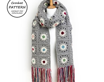 Crochet Scarf Pattern / Dahlia Scarf / PDF Download