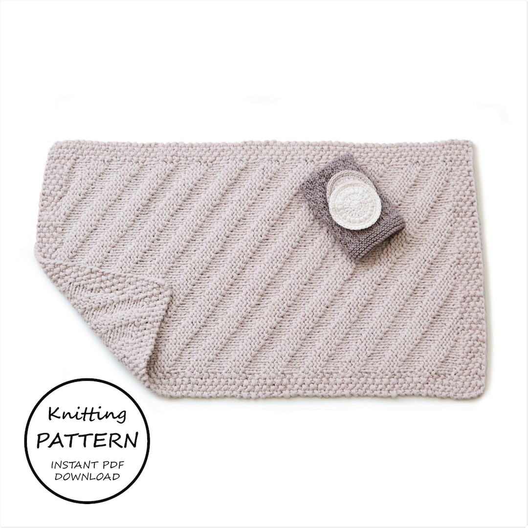 Knit Rug Pattern / Loopy Bath Mat / PDF Download - Etsy