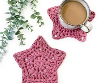 Crochet Coaster Pattern / Loopy Star Coaster / PDF Download