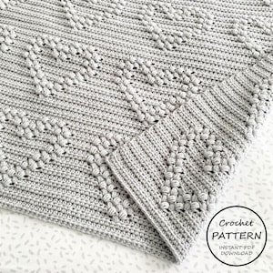 CROCHET PATTERN / Loveheart Throw / Instant PDF Download