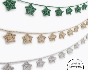Crochet Bunting Pattern / Loopy Star Garland / PDF Download