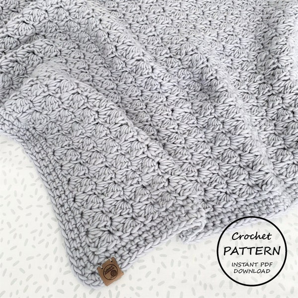 CROCHET PATTERN / Fairlie Throw / Easy Crochet Pattern / Instant PDF Download