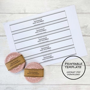 PRINTABLE Face Scrubby wrap labels / PDF Download