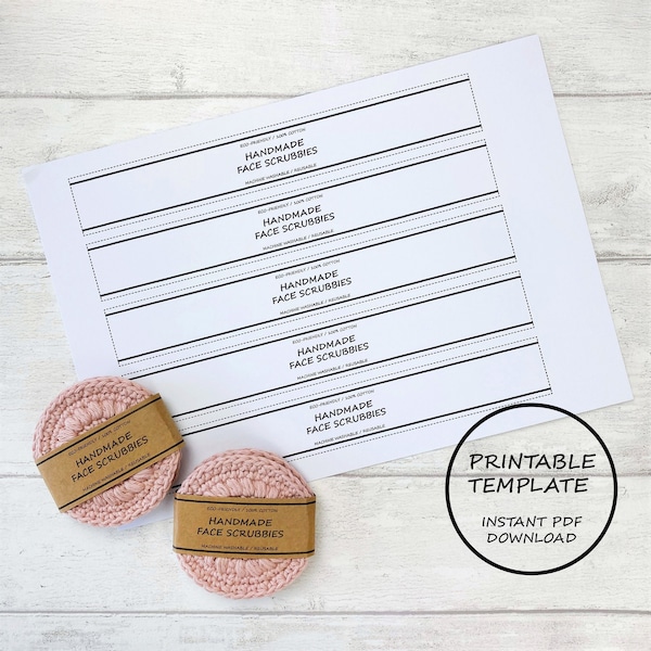 PRINTABLE Face Scrubby wrap labels