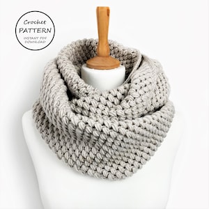 CROCHET PATTERN / Denver Infinity Scarf / Instant PDF Download