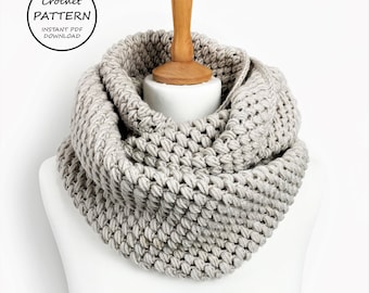 CROCHET PATTERN / Denver Infinity Scarf / Instant PDF Download