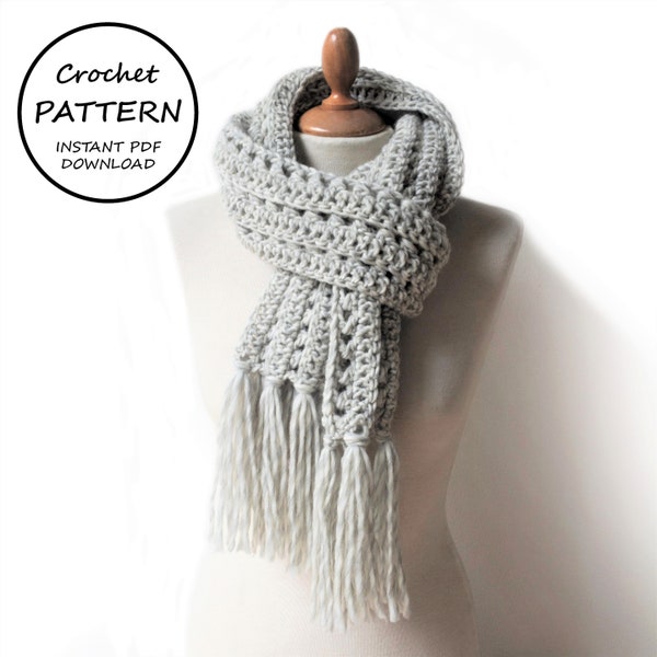 CROCHET PATTERN / Emma Scarf / Easy Crochet Pattern / Instant PDF Download