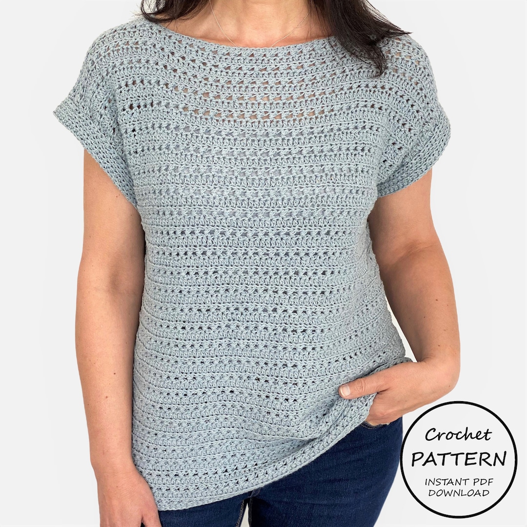 CROCHET PATTERN / Loopy Breeze Tee / Instant PDF Download Etsy