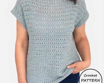 CROCHET PATTERN / Loopy Breeze Tee / Instant PDF Download