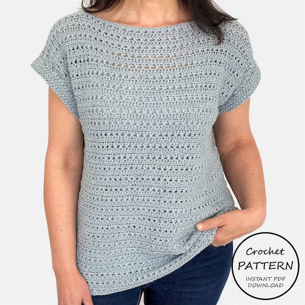 CROCHET PATTERN / Loopy Breeze Tee / Instant PDF Download