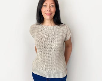 Crochet Top Pattern / Sophie Top / Easy Tee Pattern / PDF Download