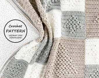 Crochet Blanket Pattern / Cosy Pines Blanket / PDF Download