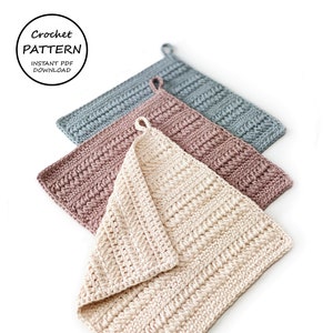 CROCHET PATTERN / Luss Washcloth / Instant PDF Download