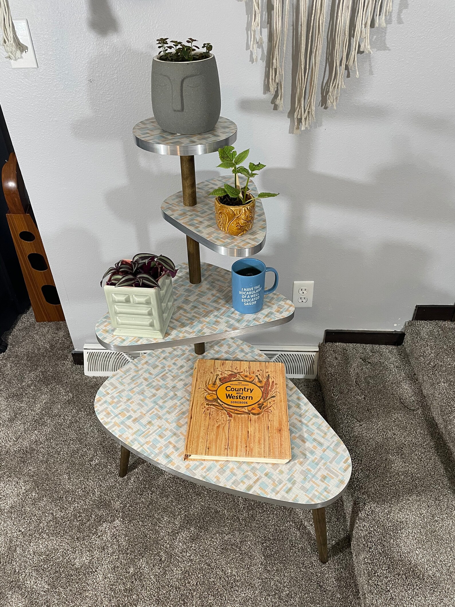 MCM mid century style tiered plant stand Etsy