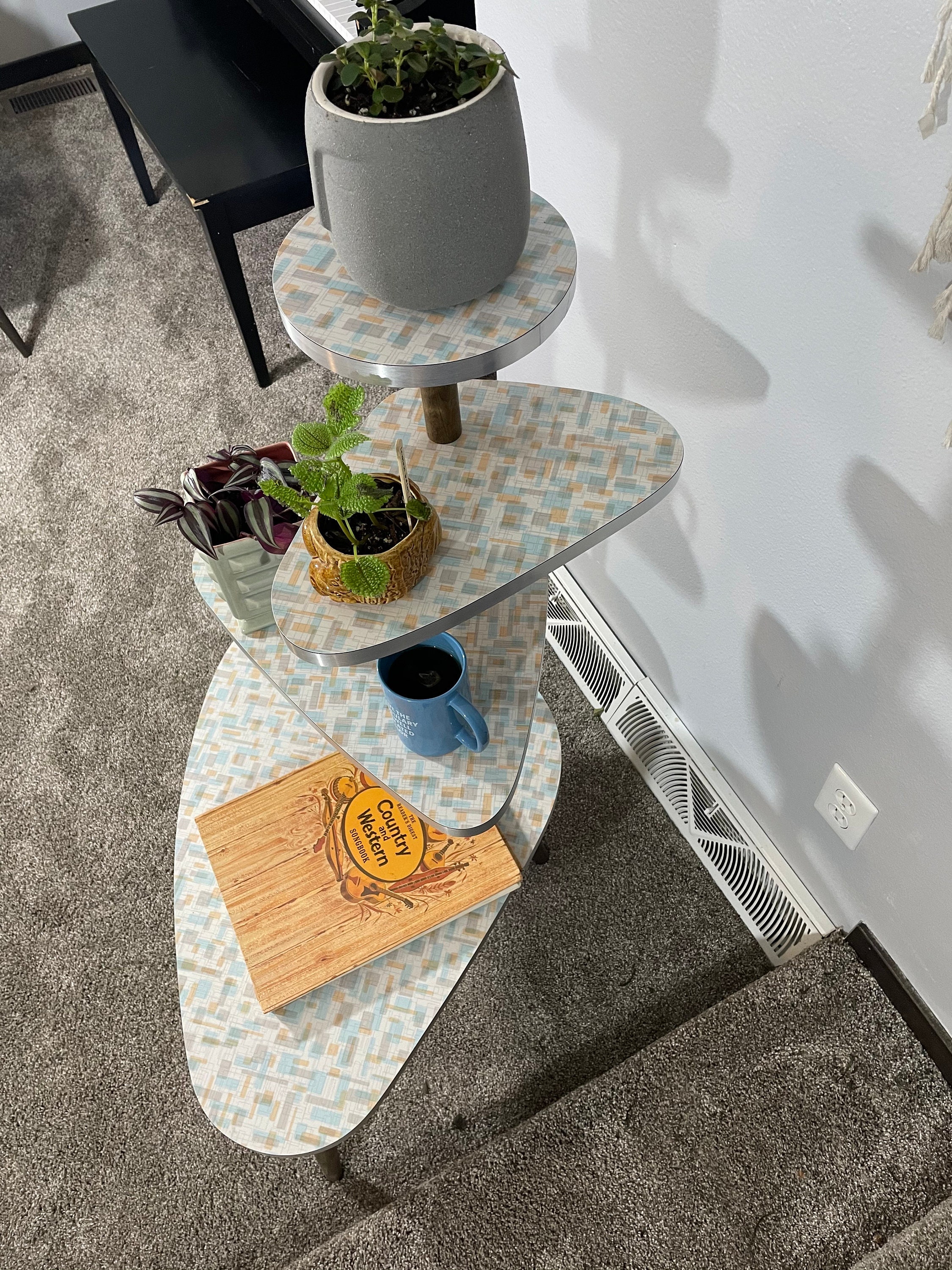 MCM mid century style tiered plant stand Etsy