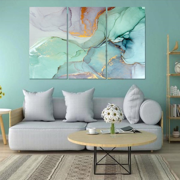 Wall Art Turquoise Etsy