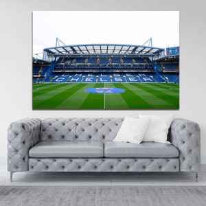 Stamford Bridge Stadium wall art Chelsea fc wall decor Football lover Chelsea fan gift Man cave decor Extra large wall art