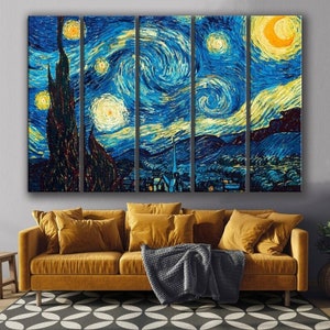 Starry Night Vincent Van Gogh canvas print Reprodiction art Van Gogh Canvas Starry Night Artwork Van Gogh Wall Decor Classic Art Home Decor