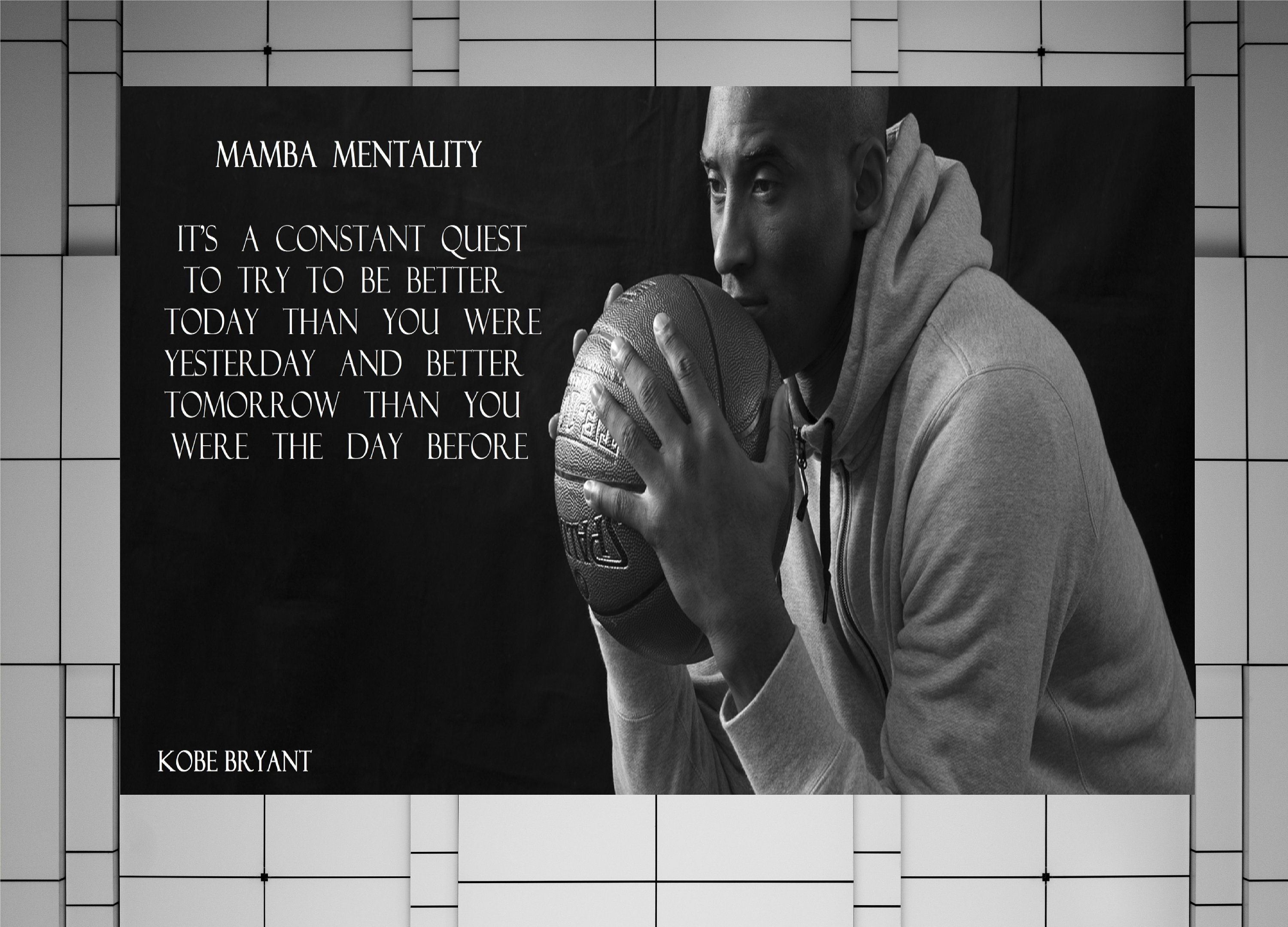 Kobe Bryant Canvas Art Motivation Print Mamba Mentality Wall Etsy