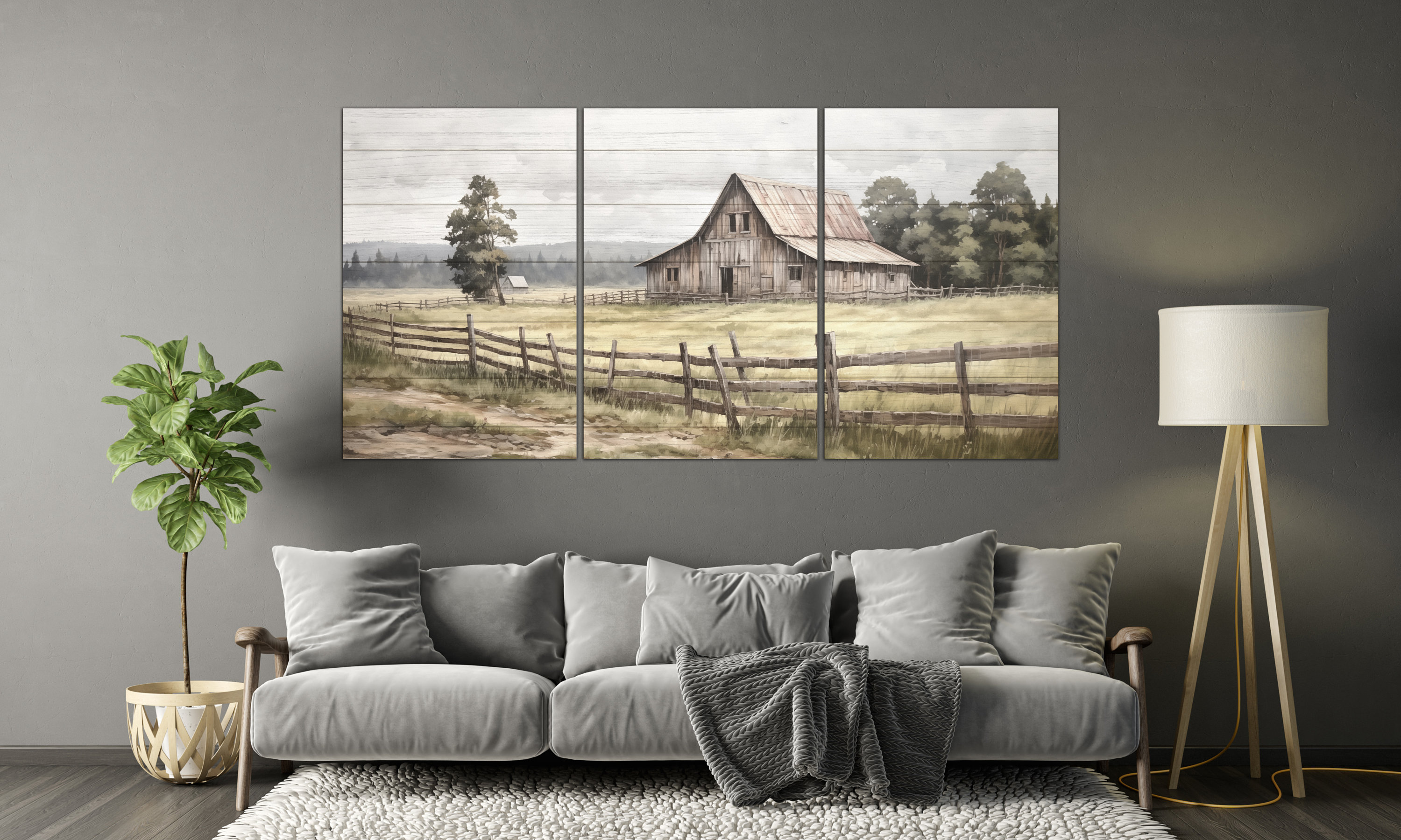 Old Barn Wall Art - Rustic Landscape Canvas Print - Vintage Farmhouse ...