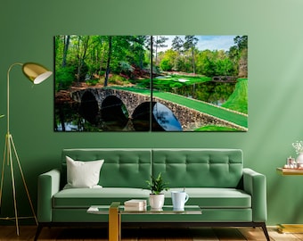 Augusta National Golf Club canvas wall art National Golf Club print Amen Corner Golf gifts Golf Club decor Large canvas art Golf gifts