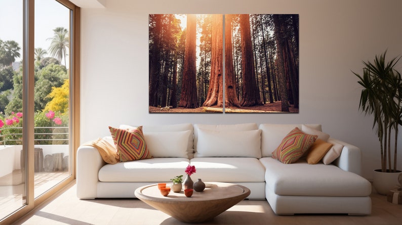 National Park Redwoods Sequoia Forest Canvas Wall Art Yosemite Large ...