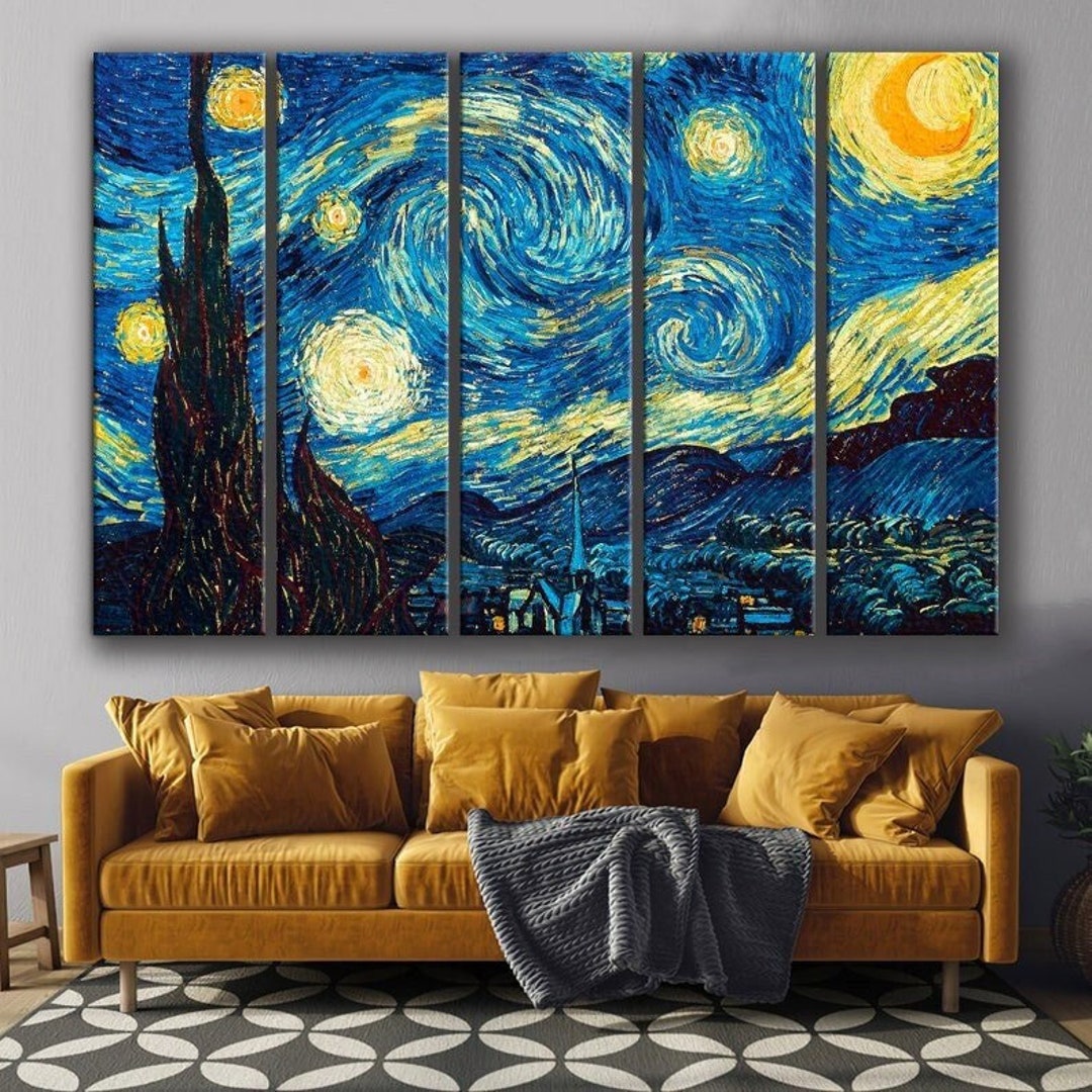Starry Night Vincent Van Gogh Canvas Print Reprodiction Art Van Gogh ...