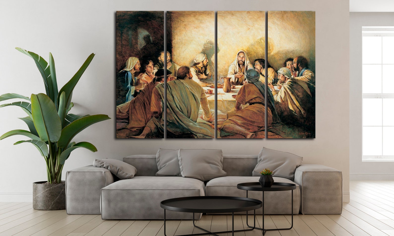 Last Supper Canvas Wall Art Jesus and Disciples Christian Etsy