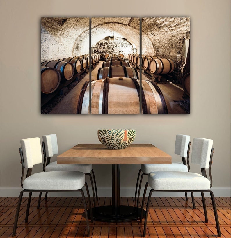 Coffee Wine Canvas Wall Art Print For Cafe and Kitchen Decor 