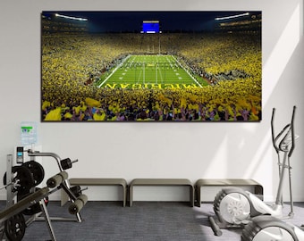 Michigan Stadium Print Michigan extra large canvas wall art Modern Sport wall decor Gift for him Ready to hang