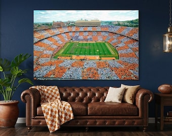 Tennessee football stadium canvas wall art orange Neyland sports print decor