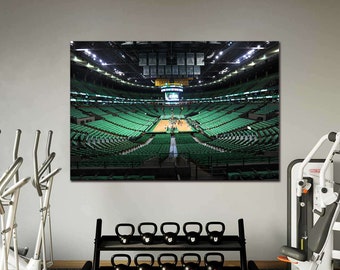 TD Garden Boston Celtics canvas wall art Print for Basketball Lovers Coordinates print Gift for dad Modern home decor Extra large wall art