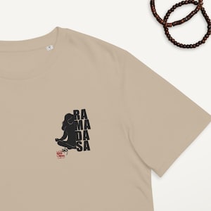 Ra Ma Da Sa • Unisex organic cotton t-shirt • Meditation/ Yoga • Handmade Design with Healing Mantra • Embroidery