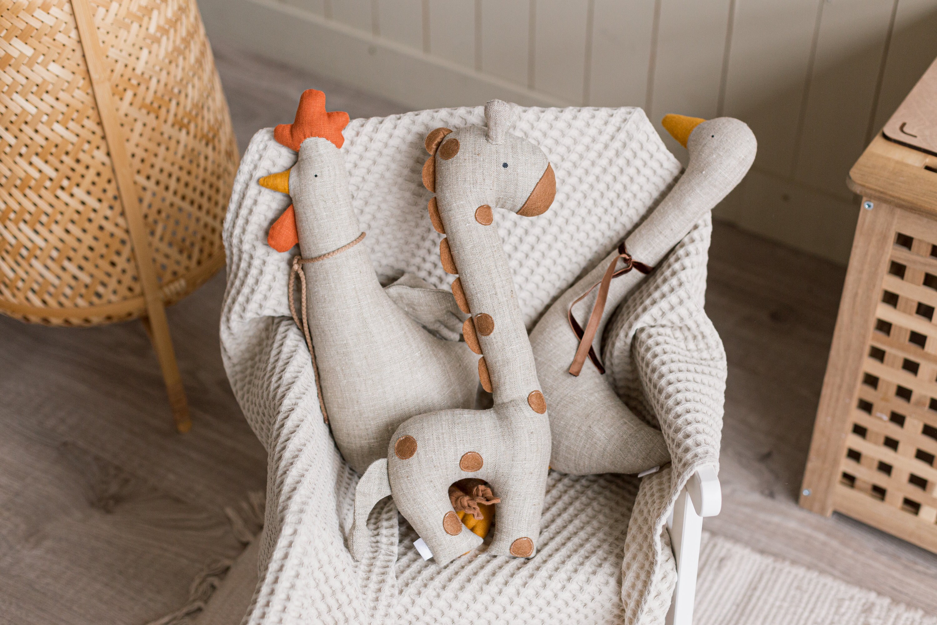 Stuffed animal toy Linen plush toy Stuffed plush toy Eco Etsy