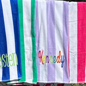 Personalized Cabana Beach Towel, Personalize Beach Towel, Kids Summer Beach Towel, Personalized Pool Towel,