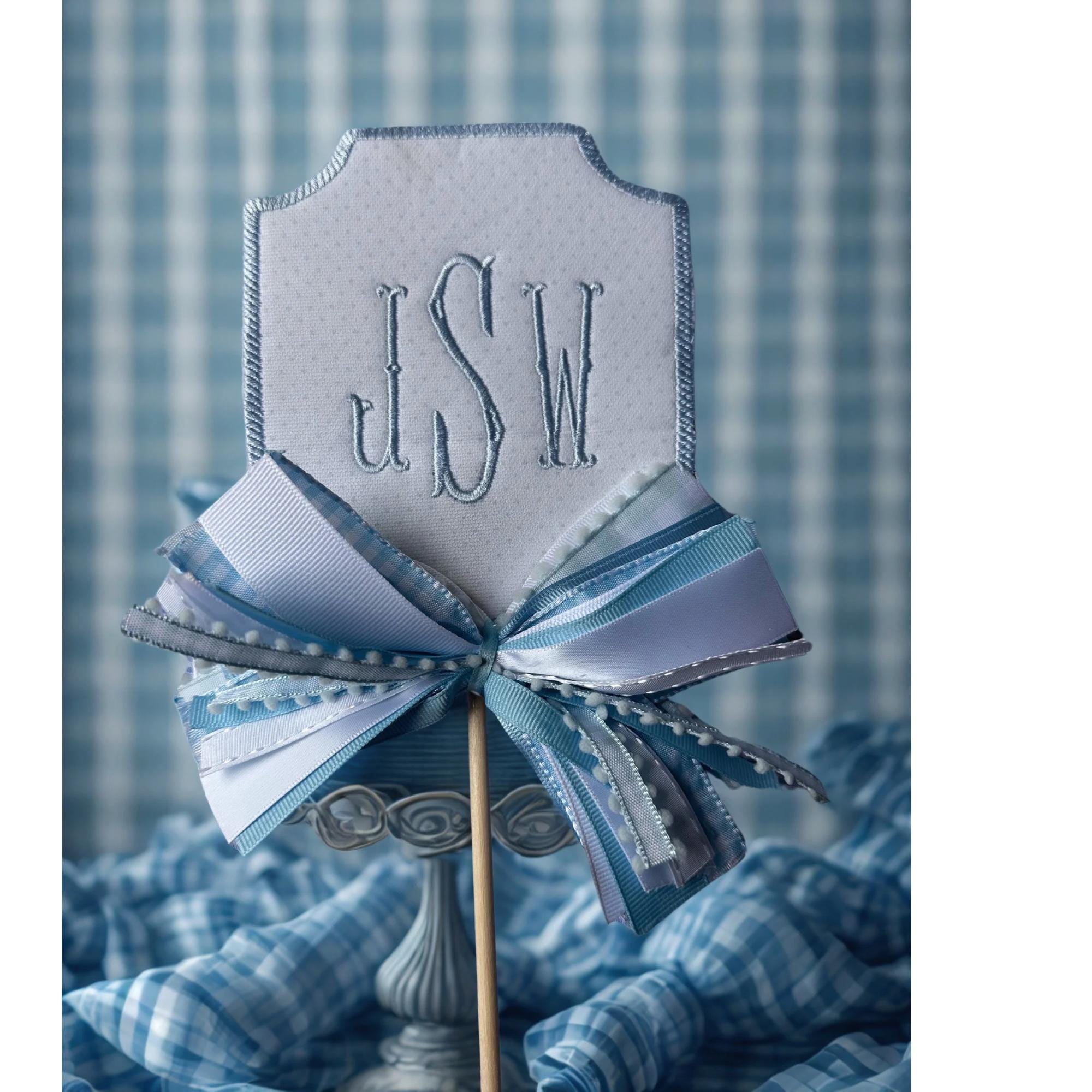 Embroidered Fabric Cake Topper: Custom Wedding, Birthday Keepsake - Etsy
