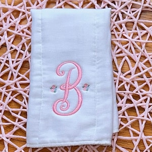 Monogram Burp and Bib Cloth Set, Personalized Burp Cloth, Monogram Bib, Ruffle Burp Cloth, Ruffle Bib, Monogram Burp Cloth and Bib Set