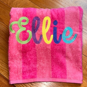 Personalized Cabana Beach Towel, Personalize Beach Towel, Kids Summer Beach Towel, Personalized Pool Towel,