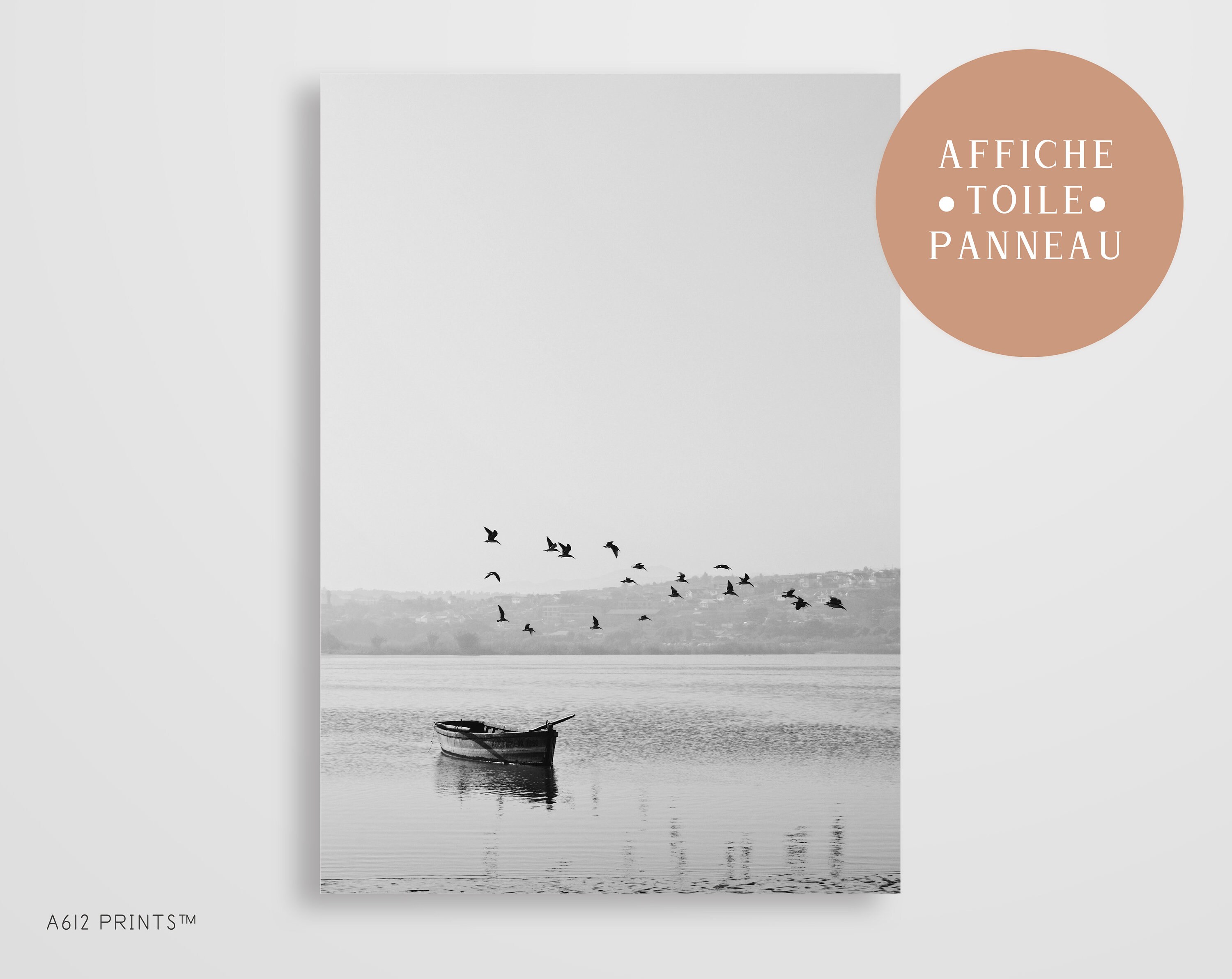 Toile d'art Mural | Tableau Affiche Poster Art Moderne Impression Décoration Murale Bateau et Oiseau