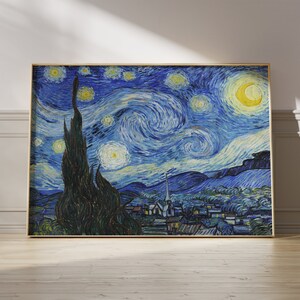 Van Gogh Art Print, Starry Night Over the Rhône, Midnight Blue Wall Decor, Gift for Classic Art Lovers