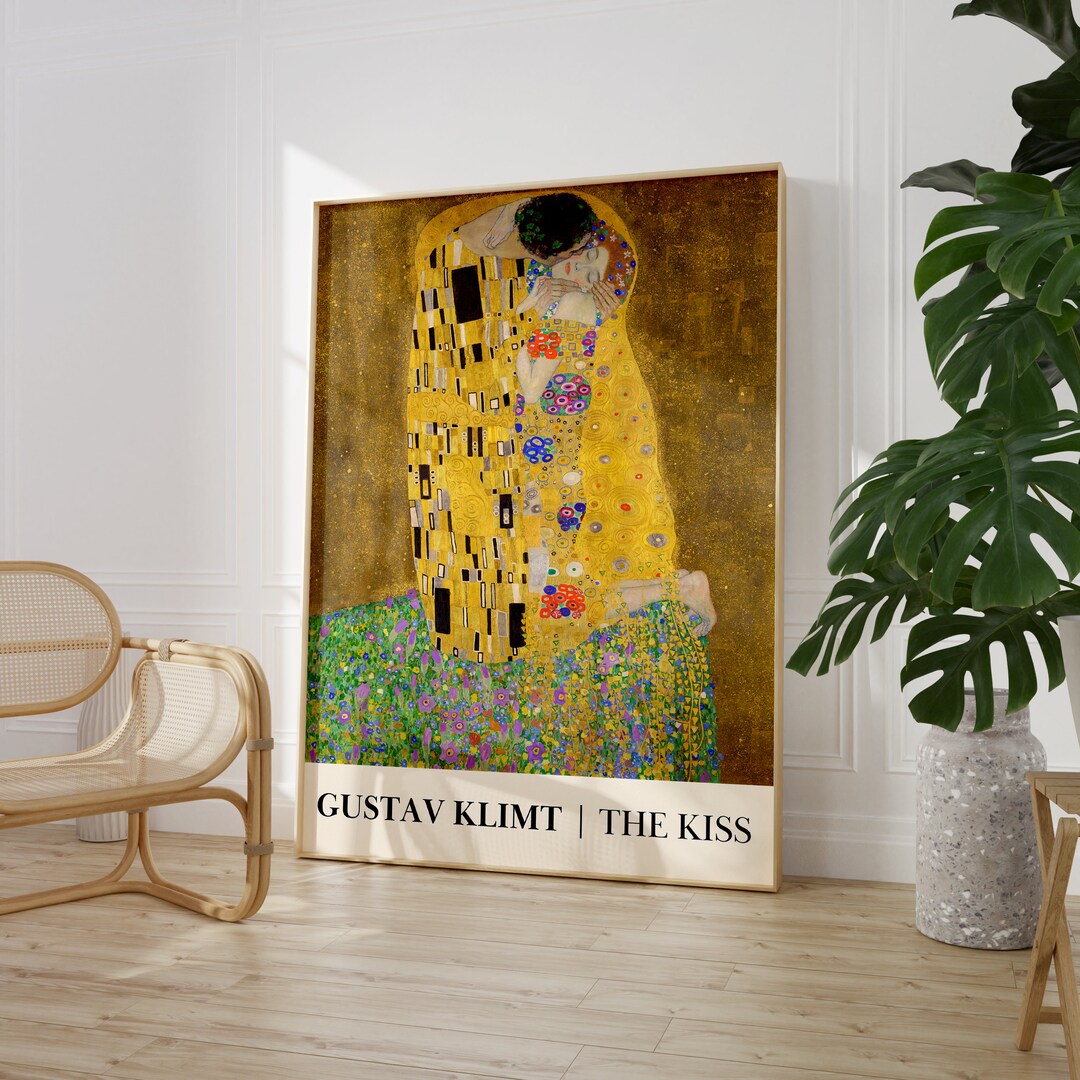 Gustav Klimt the Kiss, Golden Wall Art Print, Romantic Gift Idea, Art ...