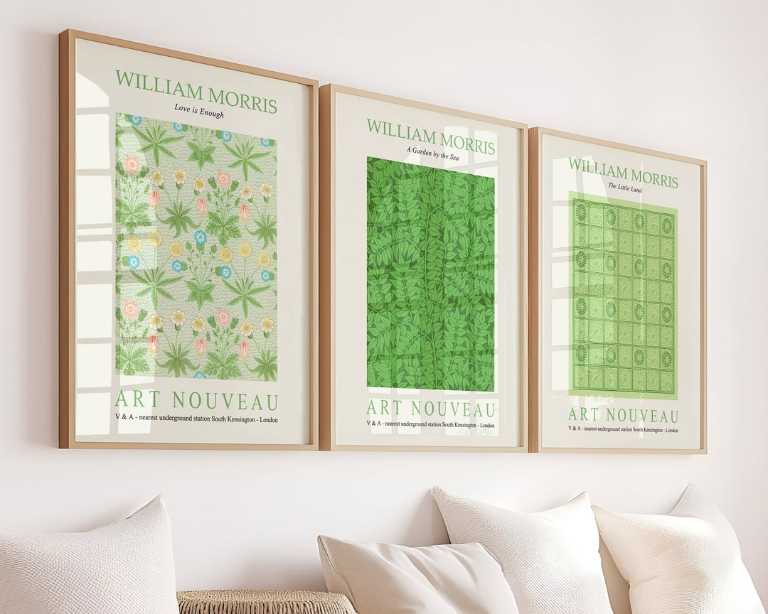Set of 3 William Morris Posters - Art Nouveau, Floral Wall Decor ...