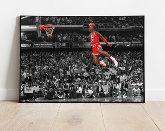 Wall Art, Home Decor, Gifts, Minimalist, Multiple Sizes, High-Quality Prints, Unframed Basketball