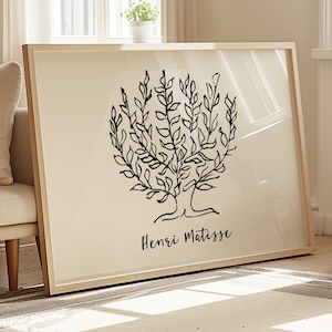 Lámina artística de Matisse - Árbol de la vida minimalista - Diseño de póster moderno, decoración de pared elegante, regalo de artista famoso