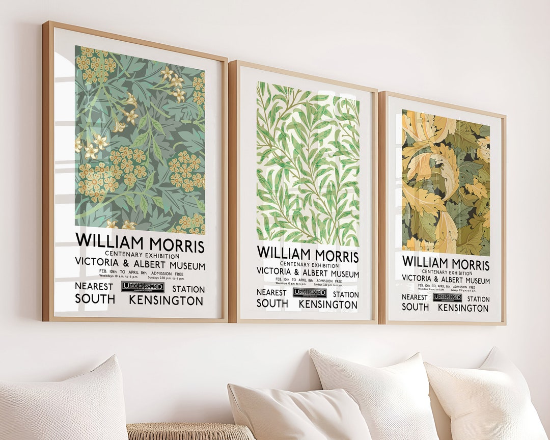 Set of 3 William Morris Posters - Art Nouveau, Floral Decoration, Wall ...