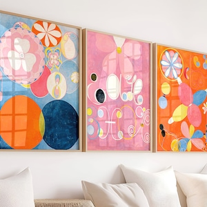Conjunto de Arte Abstrata Hilma af Klint - Os Dez Maiores, Decoração de Parede para Galeria Espiritual, Gravuras Modernas para Casa, Série de Artistas Suecos, Ideia Única para Presente