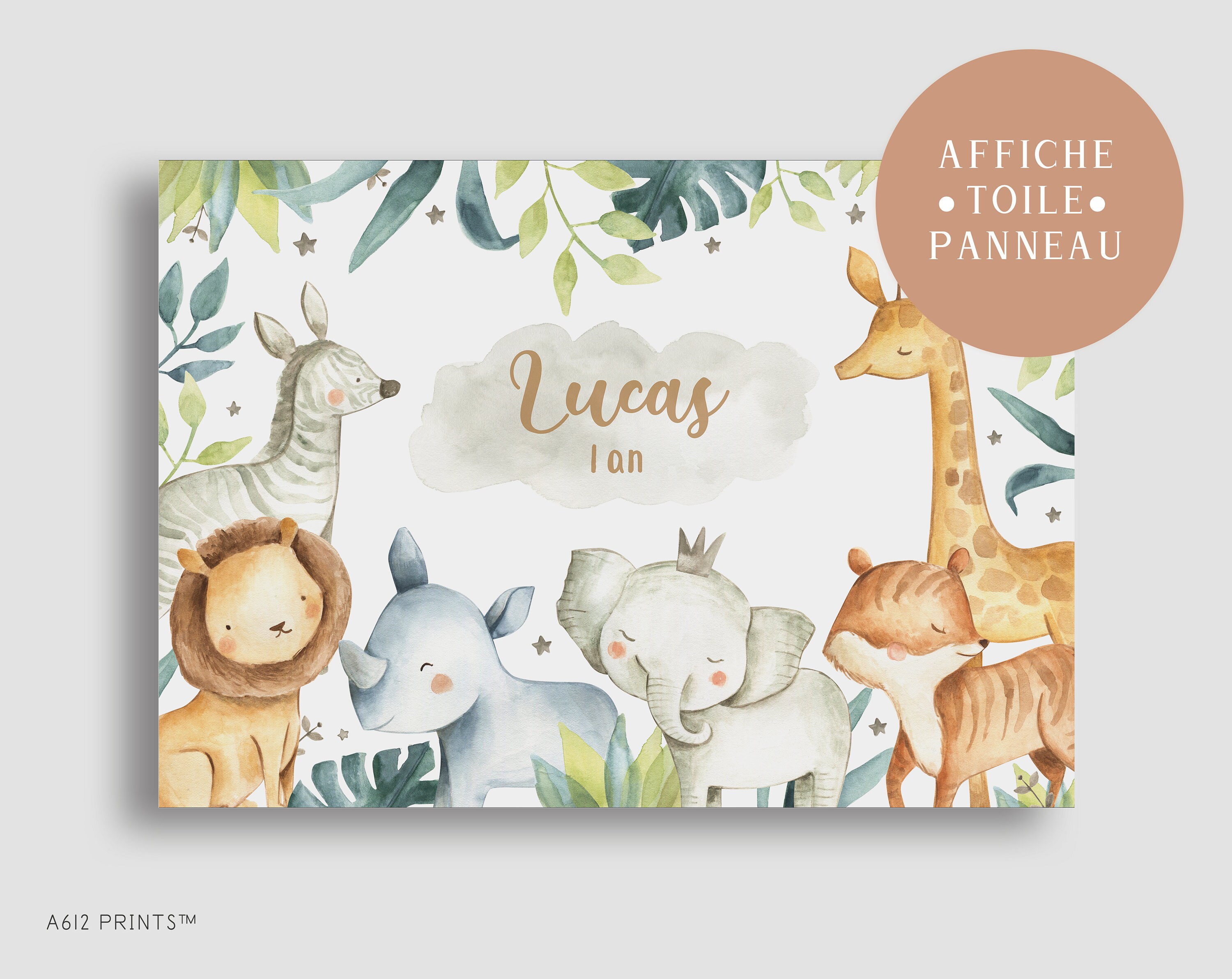 Toile d'art Mural | Tableau Affiche Poster Art Moderne Impression Décoration Murale Animaux Safari J